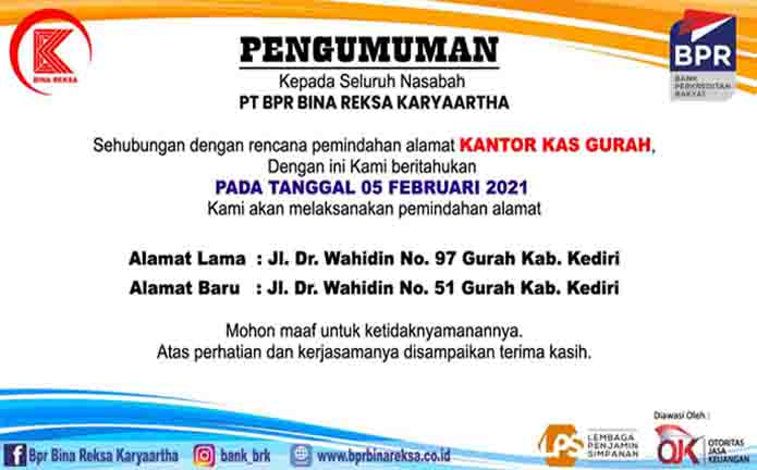 Rencana Pindah Kantor Kas Gurah